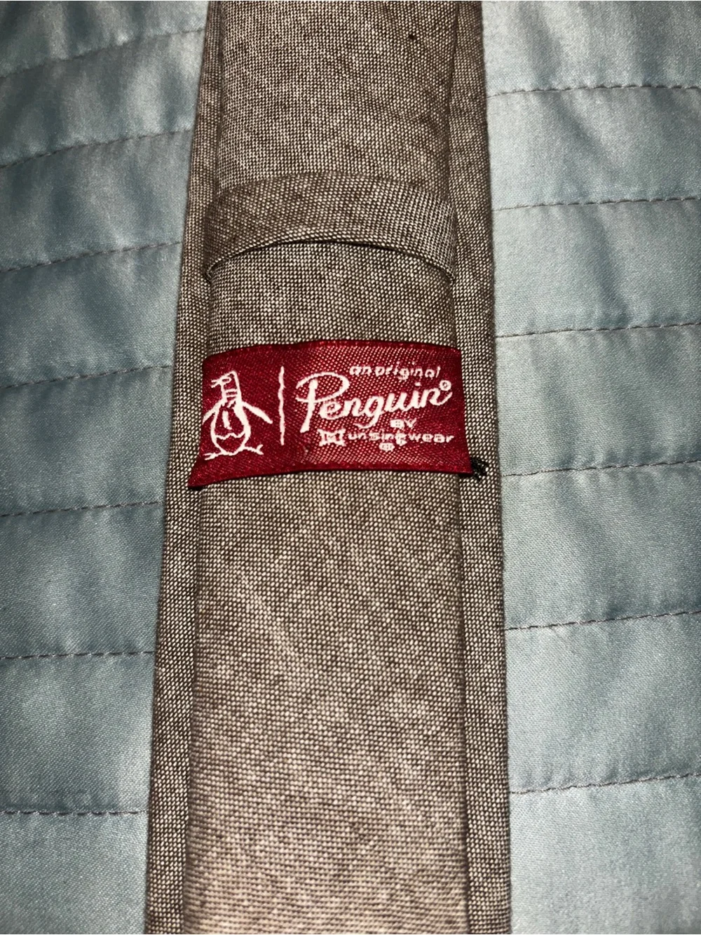 Original Penguin by Munsingwear Men’s Slim Necktie Classic Grey/Brown Cotton